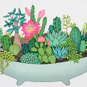 Annie Davidson, Summer cactus pot (detail). Courtesy of Linton and Kay 