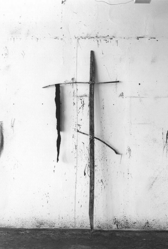 Saul Fletcher, Untitled #266 (Tall Cross), 2013, Silver gelatin print, 7 15/16 x 6 1/8 inches, Courtesy Anton Kern Gallery, New York