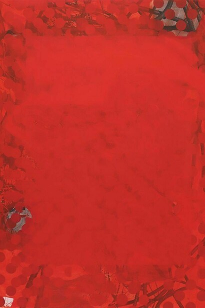 Kevin Appel, Red Wedding, 2014, Acrylic, oil, and UV cured ink on canvas over panel, 84 x 72 inches, 213.4 x 182.9 cm