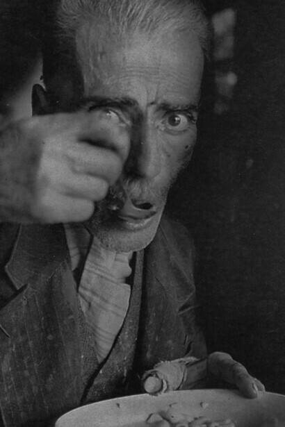 A Greek man at a soup kitchen in Athens, 1941-42
