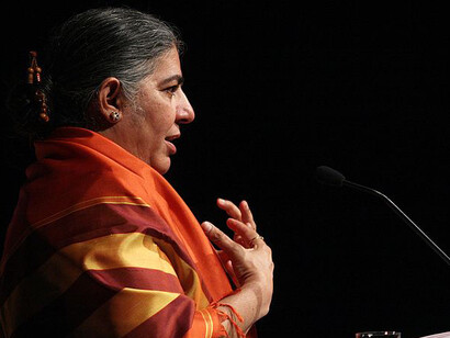 Vandana Shiva speaking at the Frontiers of Thought conference in Porto Alegre, Brazil, in 2012