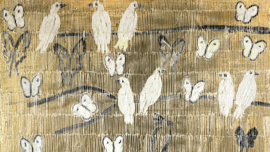 Hunt Slonem, Whydahs (detail), 2022. Courtesy the artist and TEW Galleries