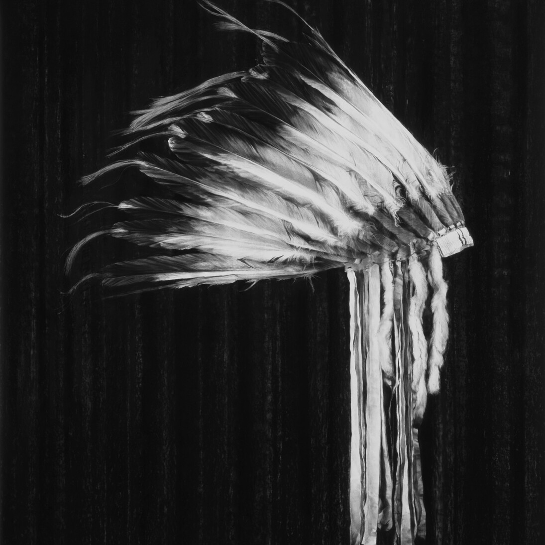 Robert Longo, Untitled (Osage Headdress, American Tragedy), 2017, Charcoal on mounted paper, 152,4 x 116,2 cm