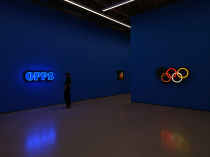 Awol Erizku, Moon, turn the flames…Gently gently away, exhibition view. Courtesy of Sean Kelly Gallery