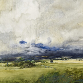 James Morrison,  Storm over the Grampians, 24.iii.2014, oil on board, 45 x 50 cm