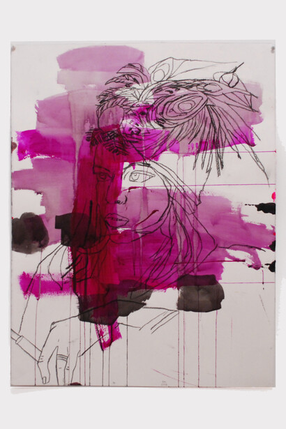 Gina Magid, Bianca, 2014, Oil paint and charcoal on arches huille, 30 x 22 in (76 x 56 cm)