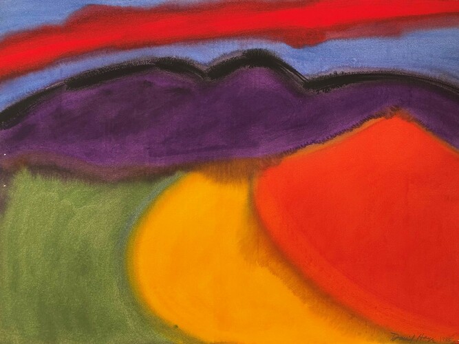 David Hayes, Sylvan Ridge, gouache on paper, 22.25x30 in