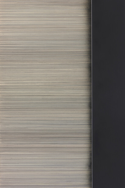 Peter Peri, Uncting, 2014, Marker pen and spray paint on linen, 175 x 115 cm