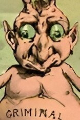 Detalle de "Los espíritus malignos de la prensa moderna", caricatura de Sydney B. Griffin publicada en Puck Magazine, 1888