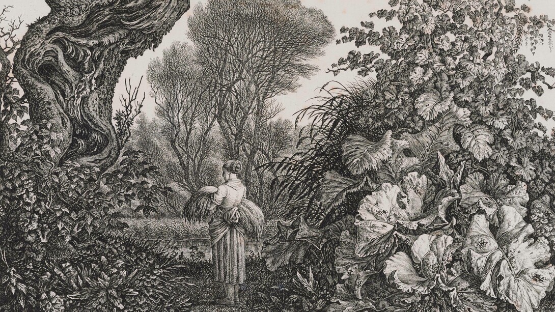 Carl Wilhelm Kolbe, Kräuterblatt mit Schnitterin (detail), 1815/24. Courtesy of Gemäldegalerie