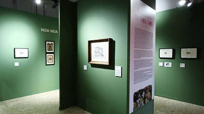 Gauguin. El diario de Noa Noa y otras aventuras, vista de exhibición. Cortesía del Museo della Fanteria di Roma