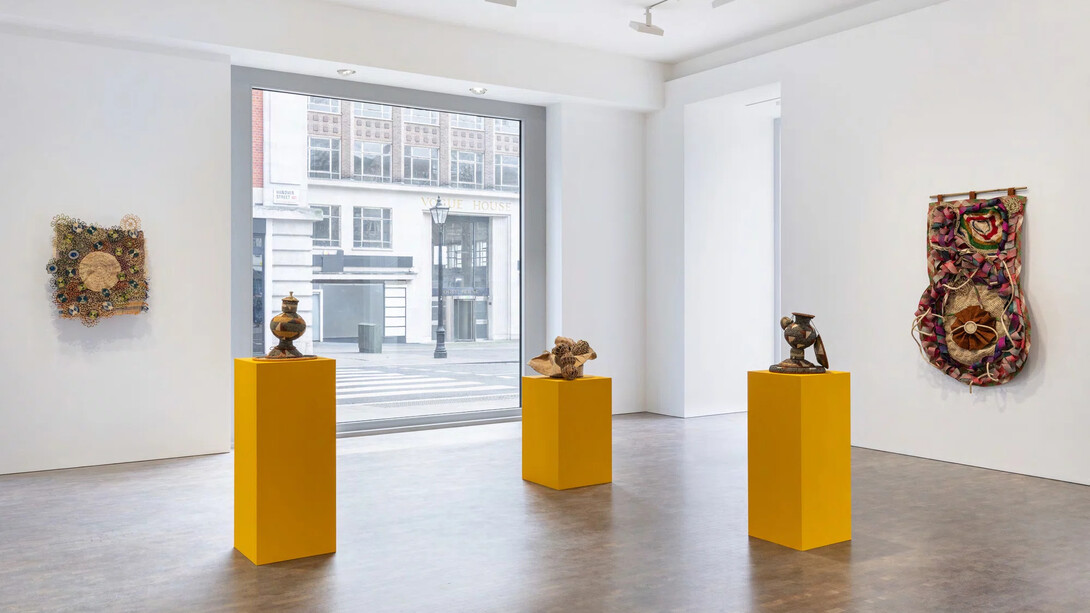 Acaye Kerunen, Neena, aan uthii, exhibition view. Courtesy of Pace Gallery