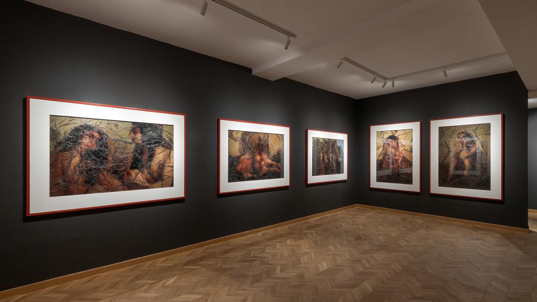 Regards croisés Latifa Toujani & Khadija Jayi, exhibition view. Courtesy of Comptoir des Mines Galerie