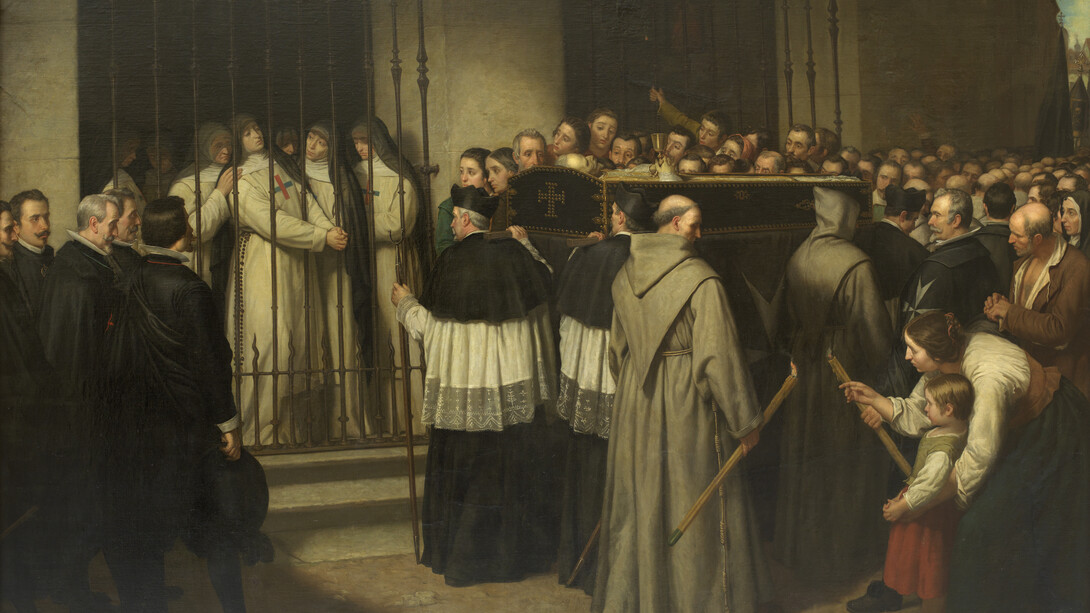 «Sor Marcela de San Félix viendo pasar el entierro de su padre, Lope de Vega» (1862), Ignacio Suárez Llanos 