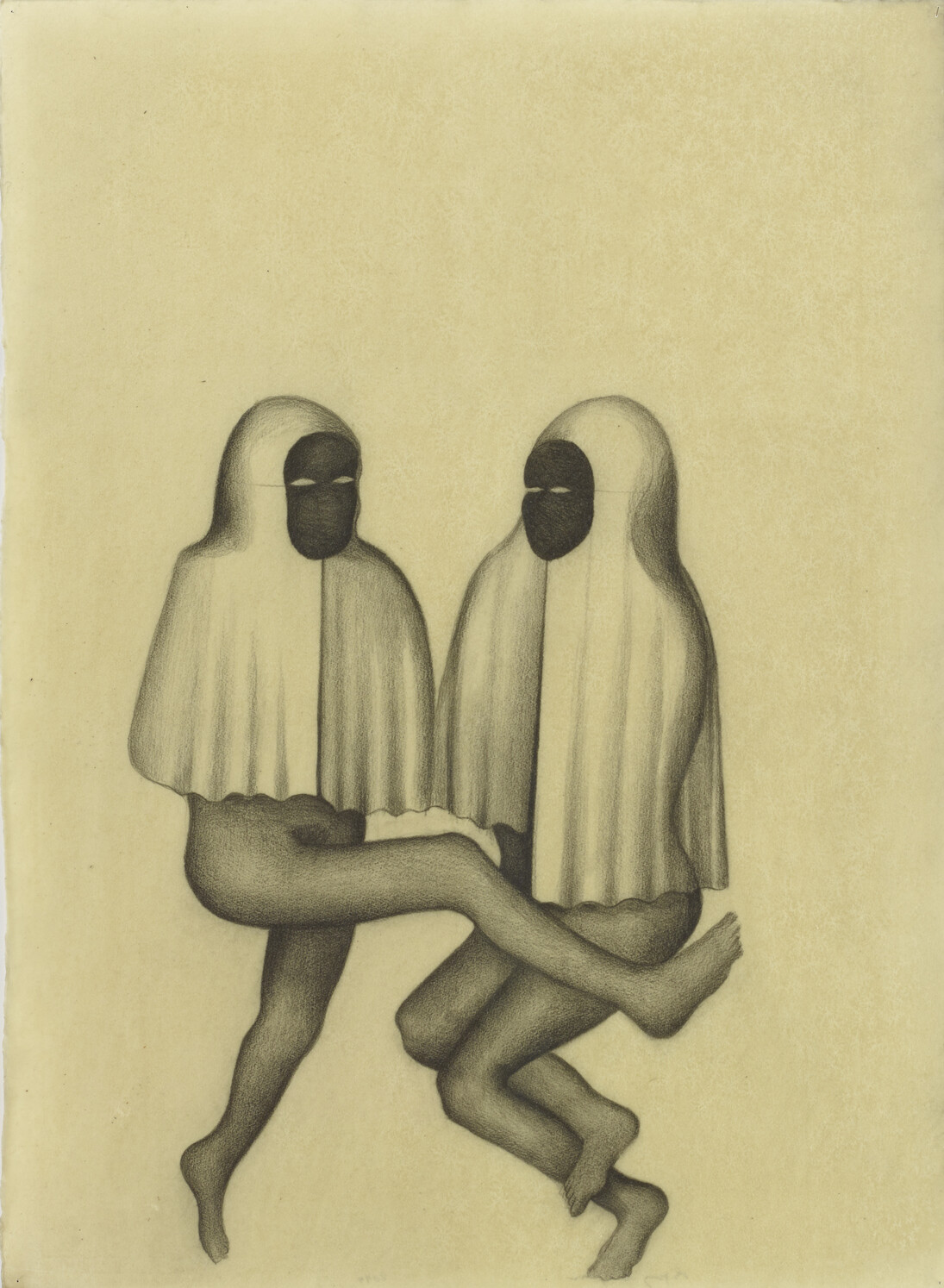 Sandra Vasquez de la Horra, Las devotas novicias, 2014. Graphite on paper, wax 78x57cm