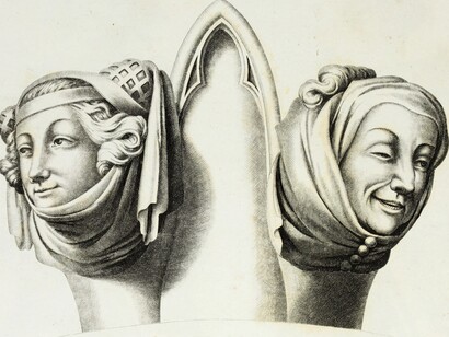 Adornos góticos en la iglesia catedral de York, 1795