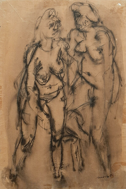 Ennio Morlotti, Due nudi femminili in piedi, 1945, foto Francesca Panseri