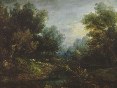Anónimo- Landscape: Sheep in a Woodland Glade