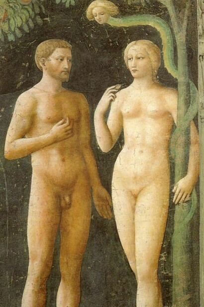  Masolino da Panicale, _Tentazione di Adamo ed Eva_  