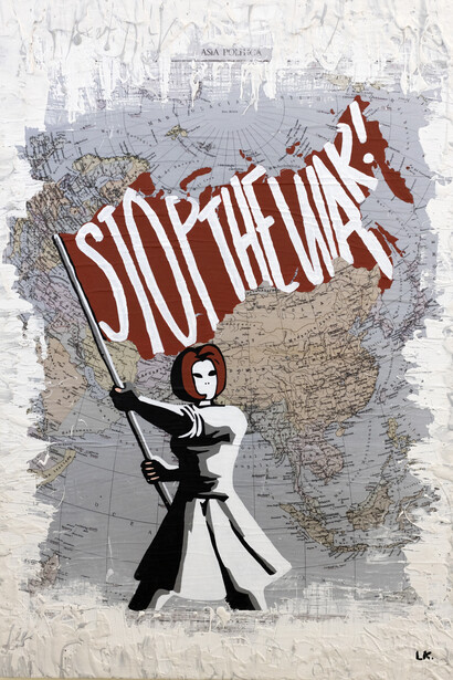 Laika, Self Portrait against war, 2024. Per gentile concessione di CSArt - Comunicazione per l'Art