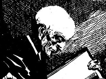 Cuadro de Sherlock Time, Episodio 2: El ídolo, Guion de Héctor Germán Oesterheld, Dibujos de Alberto Breccia (1976)