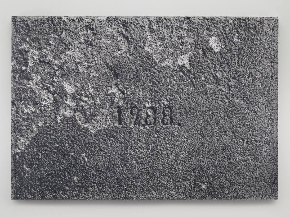 Paul Sietsema, 1988, 2014, Acrylic ink on linen mounted to panel, 49 x 71 1/4 inches. ©Paul Sietsema, Courtesy Matthew Marks Gallery