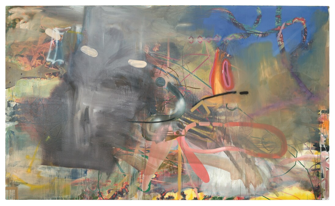 Panza de burro, 2001. Inkjet print and mixed mediums on canvas, 86 5/8 x 145 5/8 in (220 x 370 cm). Private collection, courtesy Galerie Max Hetzler, Berlin. Image courtesy the artist and Galleria Alfonso Artiaco, Naples