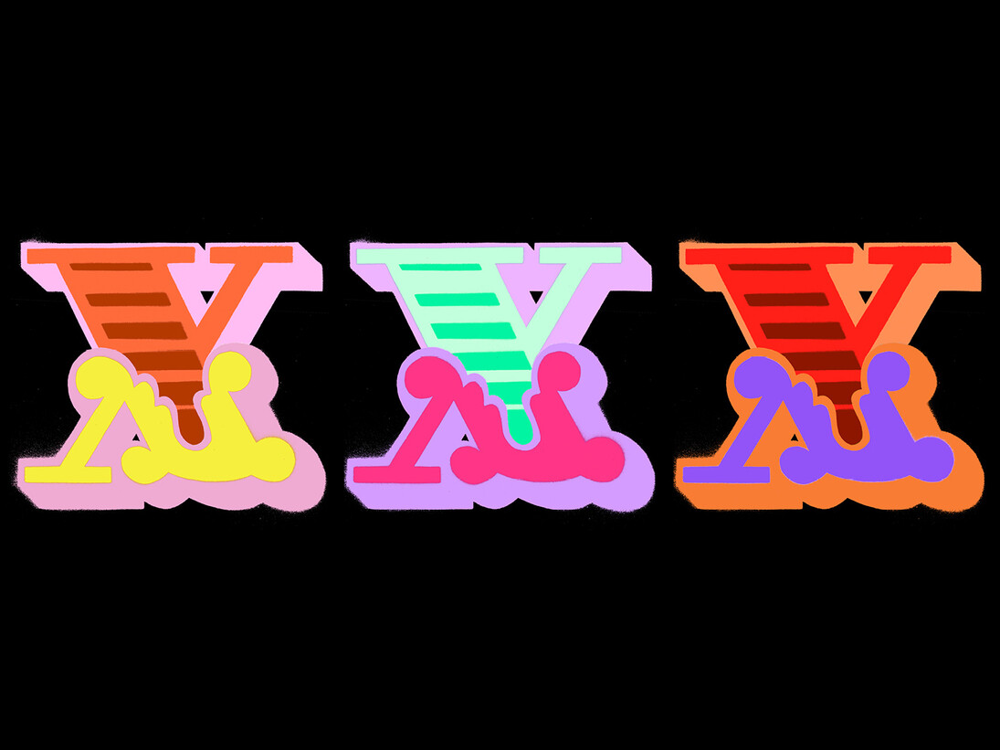Ben Eine, Triple X (various colours), 6 colour screen print on Somerset Satin 300gsm paper, 55 x 55 cm, edition of 125 
