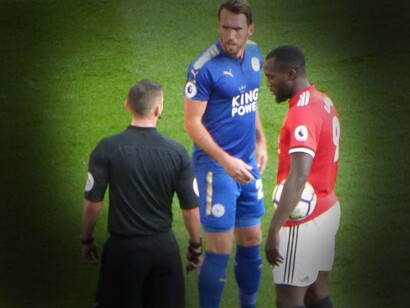 Romelu Lukaku in Manchester United contro Leicester City (2-0), Premier League, Old Trafford, Manchester, UK, (26 August 2017)
