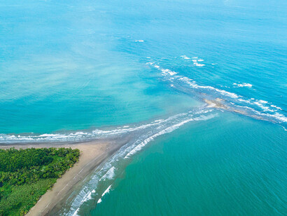 Playa Ballena, Costa Rica, shaped like the tail of a whale