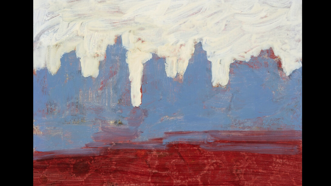 Tim Stoner, NYC, 2014, oil on paper on linen, 25.5 x 35.8 cm, 10 1/8 x 14 1/8 ins. © Tim Stoner. Courtesy Stuart Shave/Modern Art, London 