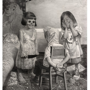 Jeu d’enfants #1, 2010, mine de plomb sur papier, 160 x 160 cm, Collection privée, Paris