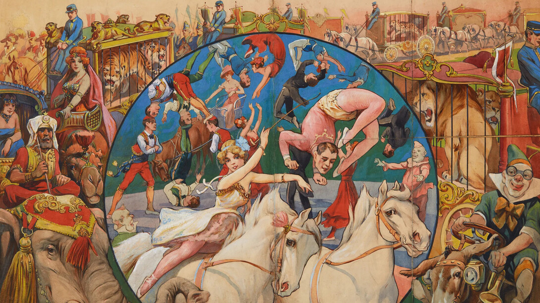 Artist Unknown, Unique circus poster maquette (detail), ca. 1925 - 40. Courtesy of Ricco/Maresca Gallery