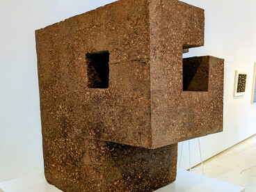 Eduardo Chillida (b.1924). "Leku III" (1970) by the renowned Basque artist. The work is an example of Chillida's focus on volume and space. He is well known for using a single material for his sculptures, and this piece is made from reinforced concrete, which gives it its unique, textured appearance. Image ©MACA/the Author 2026