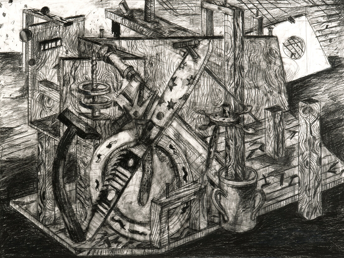 Les outils, 2015
Pierre noire, fusain et graphite sur papier 50 x 65 cm. Detail