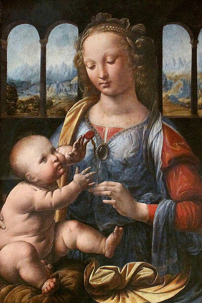 Leonardo da Vinci, Madonna of the Carnation, c. 1472–1478, Alte Pinakothek, Munich