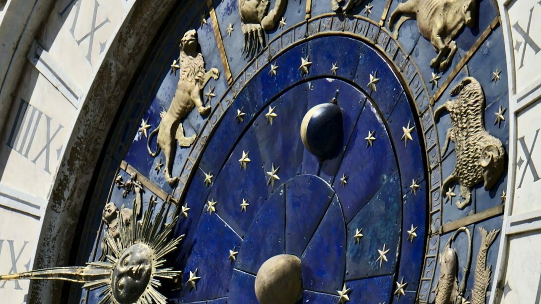 No Campanário de São Marcos, em Veneza, podem ser observados os signos do zodíaco