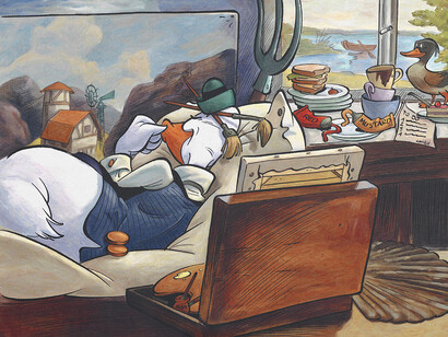 Arvid Le Loon: Gus Goose at Work. National Gallery of Duckburg. Photo: National Gallery of Duckburg