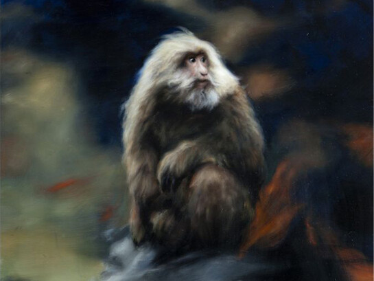 Hugo Wilson, Chaos Monkey II, 2015, oil on prepared panel, 116 x 100 x 8 cm