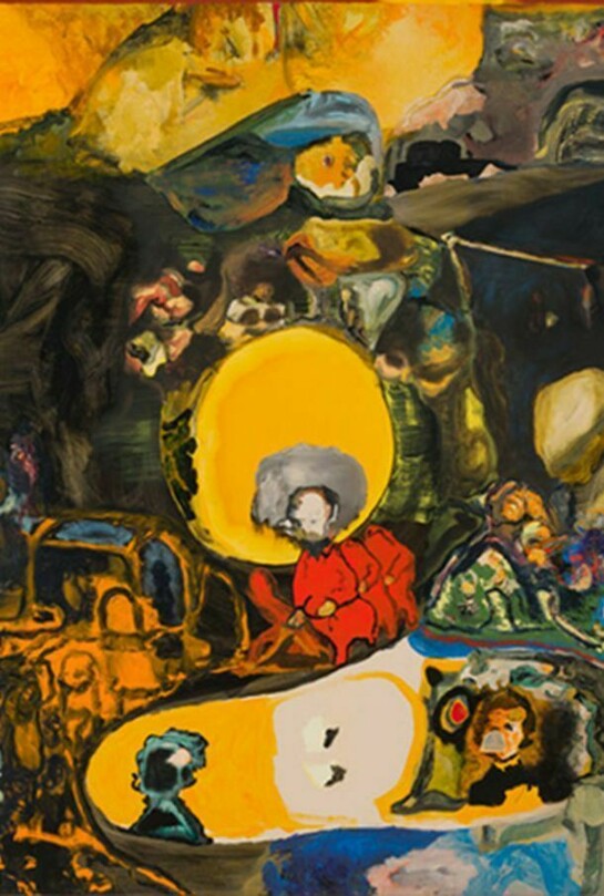 Jorge Queiroz, detail of Multiple, 2014, Oil and acrylic and canvas, 180 x 160 cm, 70 3/4 x 63 in