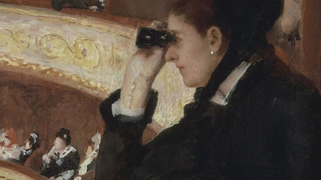 Mary Cassatt, Dans la loge [Au Français, une étude] (detalle), 1878. Cortesía del Musée d’Orsay