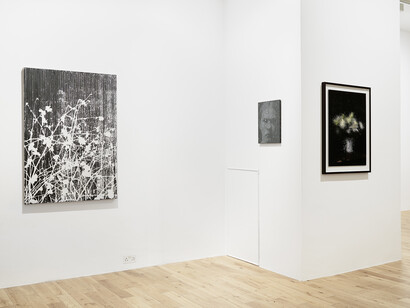 View of the exhibition Gregor Hildebrandt, In weißen Sträußen ließ den Duft der Sterne schneien, Almine Rech Gallery, London, 04.03.2015 - 11.04.2015 ©  Alex Delfanne, all rights reserved, Courtesy of the Artist and Almine Rech Gallery