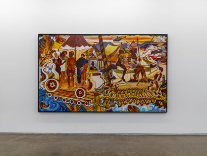 Arvie Smith, Crossing Clear Creek, exhibition view. Courtesy of moniquemeloche