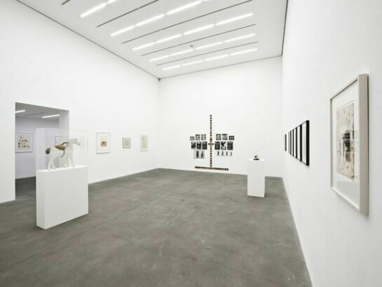 Alison Jacques Gallery installation image, Photo: Michael Brzezinski, Copyright Estate Birgit Jürgenssen, Vienna, Courtesy Estate Birgit Jürgenssen, Vienna and Alison Jacques Gallery, London