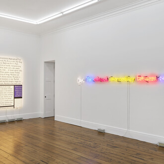 Joseph Kosuth, The question, exhibition view. Courtesy of Sprüth Magers