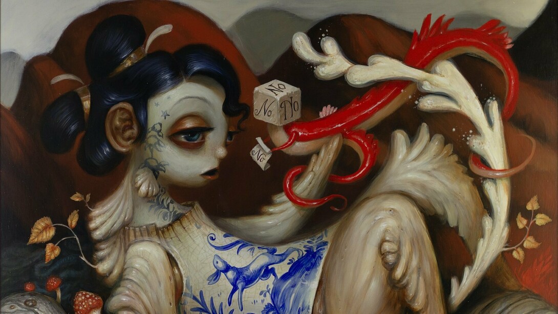 Jesús Aguado, Oracle of Not (detail), 80 x 60 cm, acrylic on wood panel. Courtesy of DCG and the artist