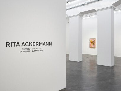 Installation view, ‘Rita Ackermann. Brother and Sister’, Hauser & Wirth Zürich, 2019
© Rita Ackermann
Courtesy the artist and Hauser & Wirth 
Photo: Jon Etter
