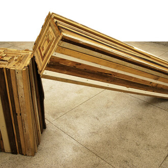 Jaime Prades, “Árvore Quadrada”, 2009, 128 x 280 x 50 cm, São Paulo's buckets of screwed. Courtesy of Galeria Mezanino