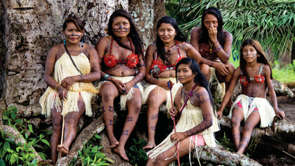 Mujeres guerreras de la tribu Munduruku en la Amazonía