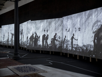 William Kentridge, More sweetly play the dance, 
2022, at LUMA Foundation Arts, Arles. Courtesy of Yorkshire Sculpture Park. Photo by Vicor 
and Simon